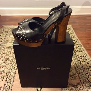 SAINT LAURENT Candy 80 Studded Platform Heels
